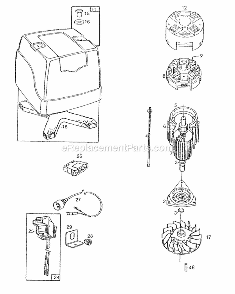 Page D Diagram and Parts List for 748001-0132-01  Briggs and Stratton Engine